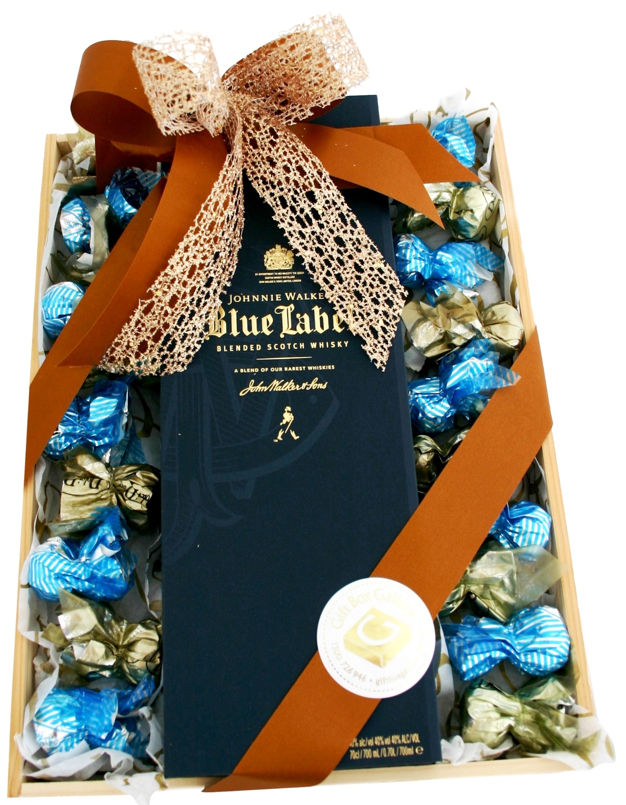 Johnnie Walker Blue Label Gift Box with chocolates